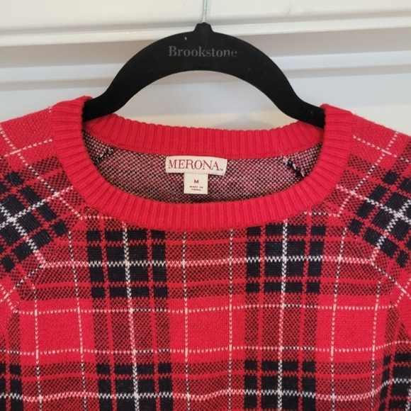Merona plaid crew neck sweater - Picture 2 of 5